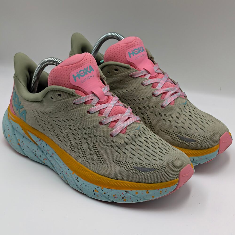 Hoka X FPM Clifton 8 Seaweed Green Tea Mens 8.5D (UK 8) Running Shoes
